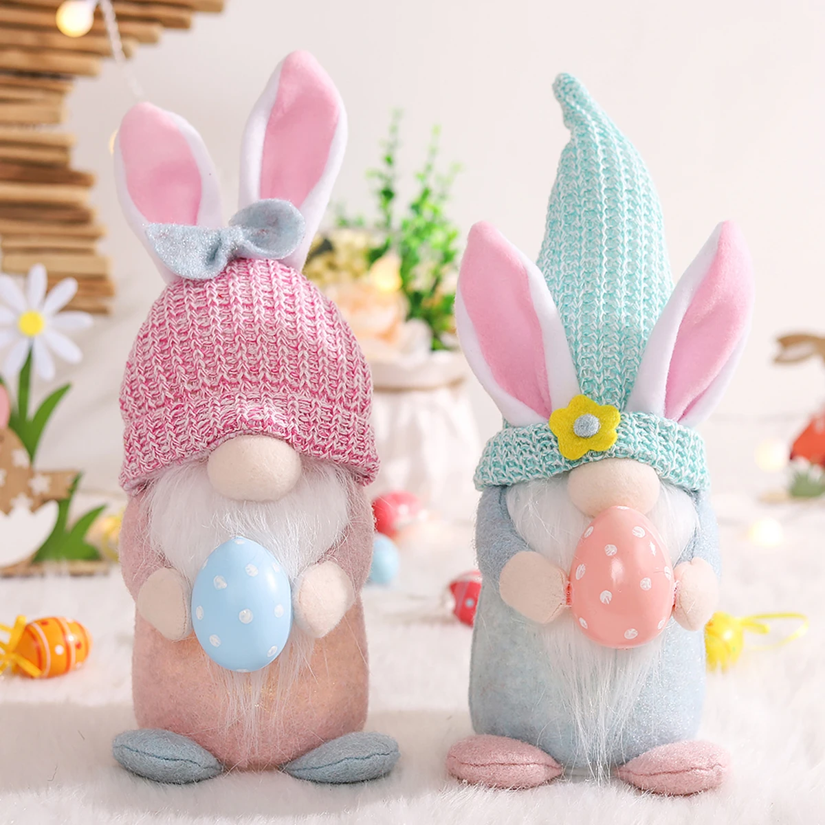 Bezaubernde Oster-Dekoration: Leuchtender Hase mit Gnom-Design – Bild 4