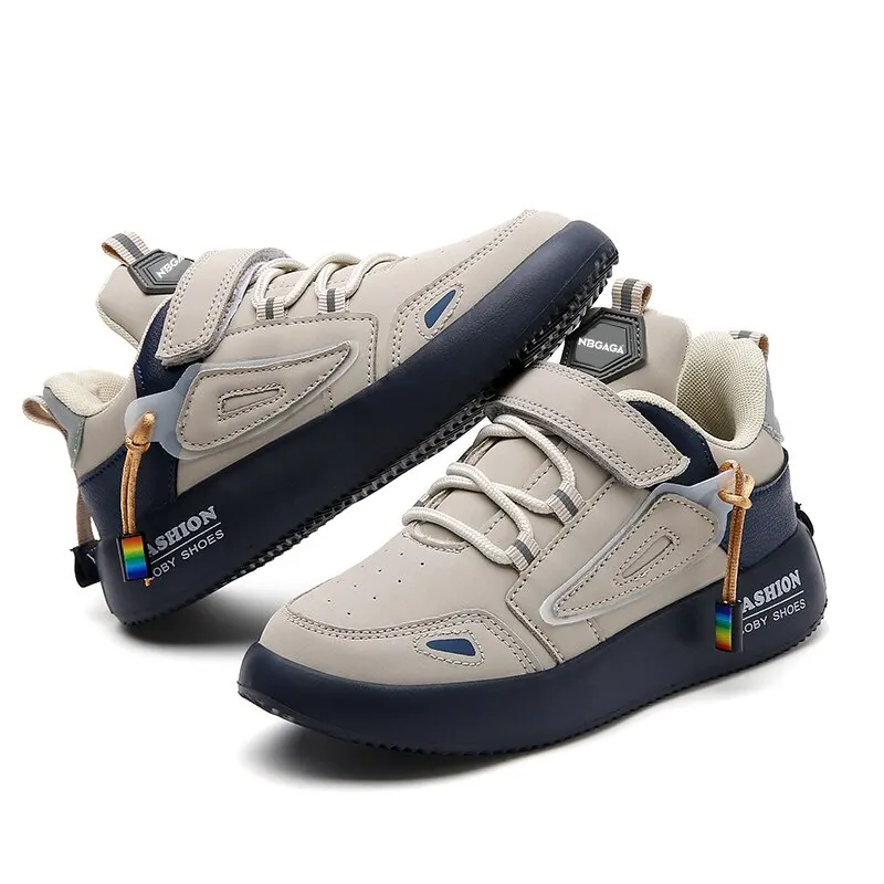 Lederne Kinder Sneakers mit Anti-Rutsch-Sohle für alle Anlässe – Blue , 28