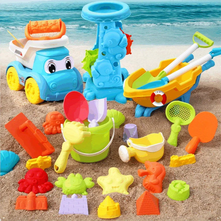 Vielfältiges Strandspielzeug-Set für Kinder mit ATV und Schaufel