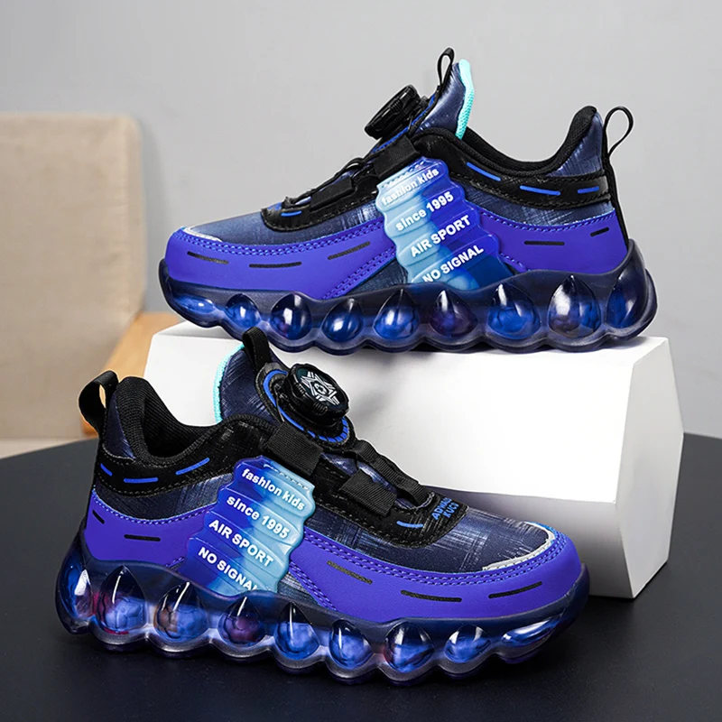 Neue rutschfeste Ledersneaker für Kinder im Alter von 5-16 Jahren – Schwarz und Blau – 29