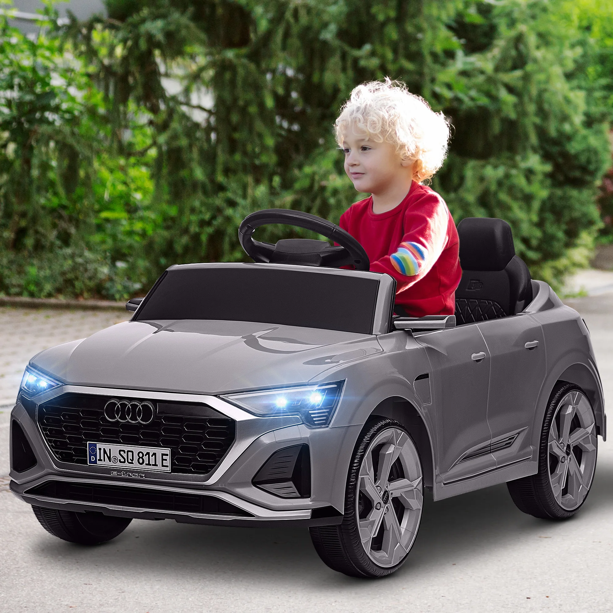 AIYAPLAY Elektrisches Audi Q8 Etron Sportback Kinderauto (grau)