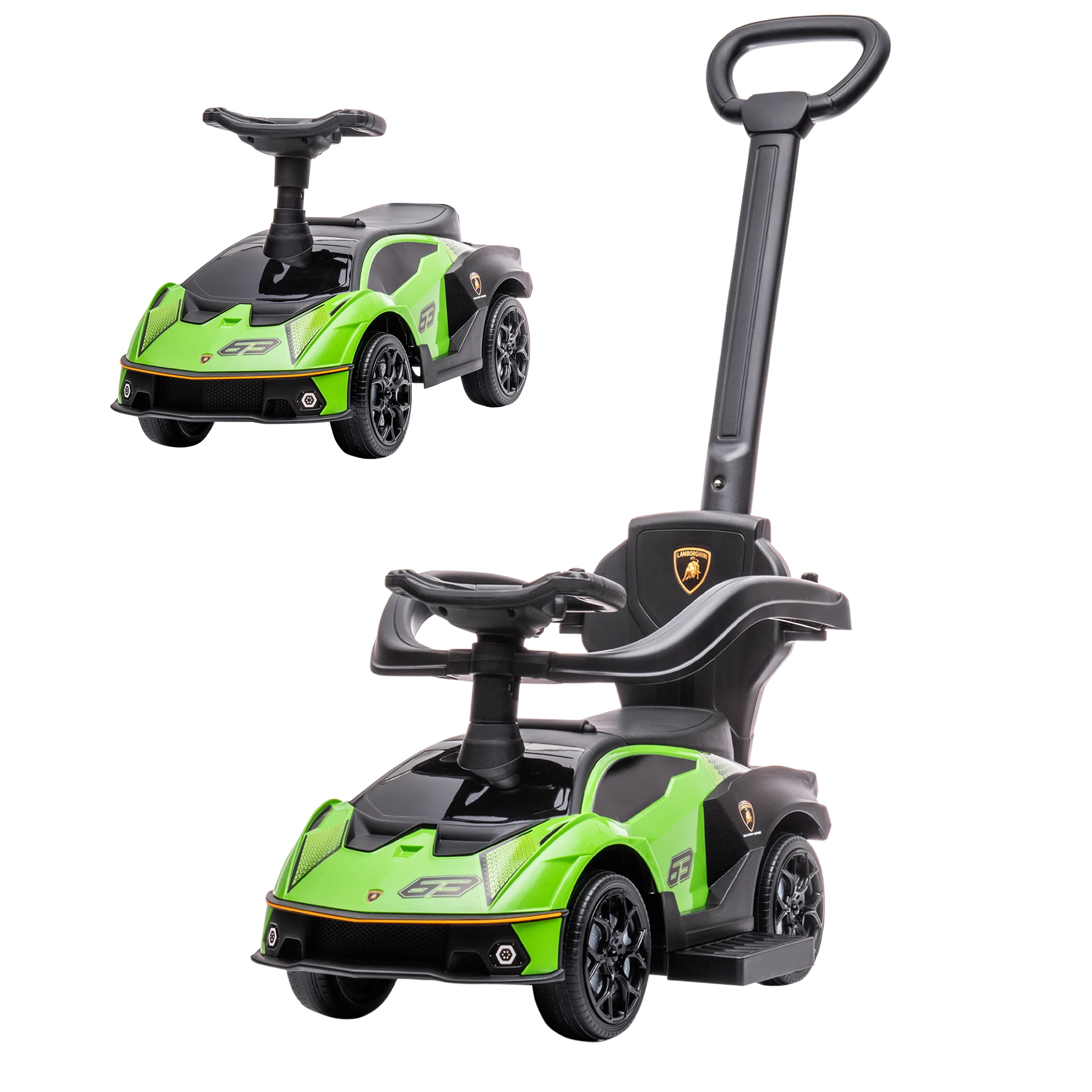 AIYAPLAY 2-in-1 Kinderfahrzeug Lamborghini für die Kleinsten (grün) – green
