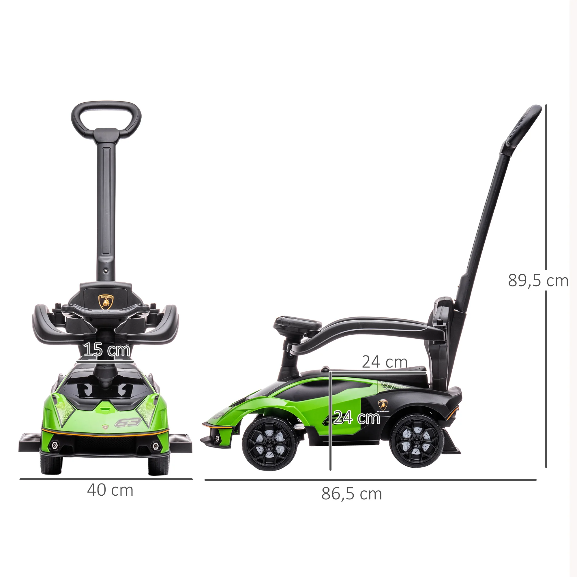 AIYAPLAY 2-in-1 Kinderfahrzeug Lamborghini für die Kleinsten (grün) – Bild 2