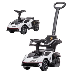 AIYAPLAY 2-in-1 Kinderfahrzeug Lamborghini für die Kleinsten (weiß)