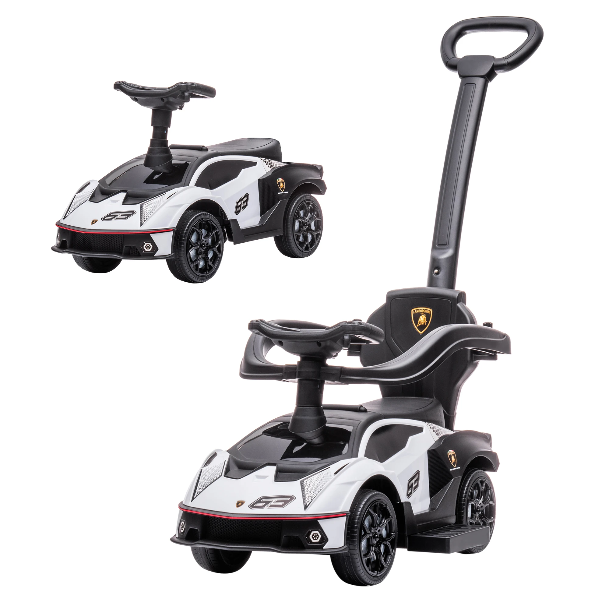 AIYAPLAY 2-in-1 Kinderfahrzeug Lamborghini für die Kleinsten (weiß) – WHITE