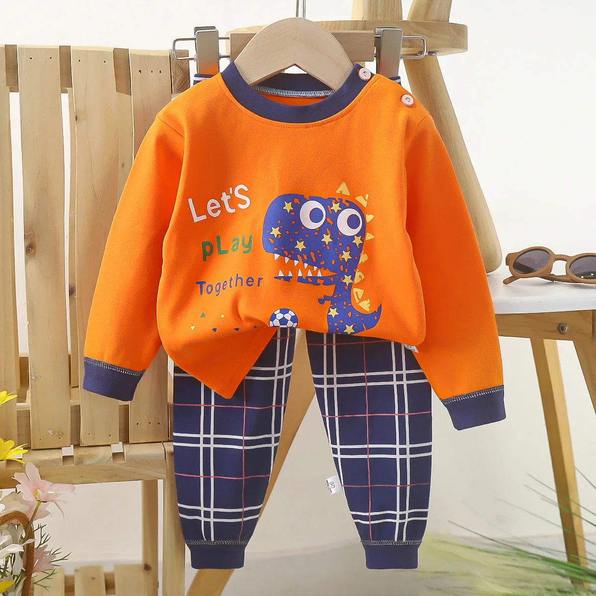 Kuschelige Jungen-Pyjamas mit süßem bärigem Design für den Herbst – Style 8 , 6M