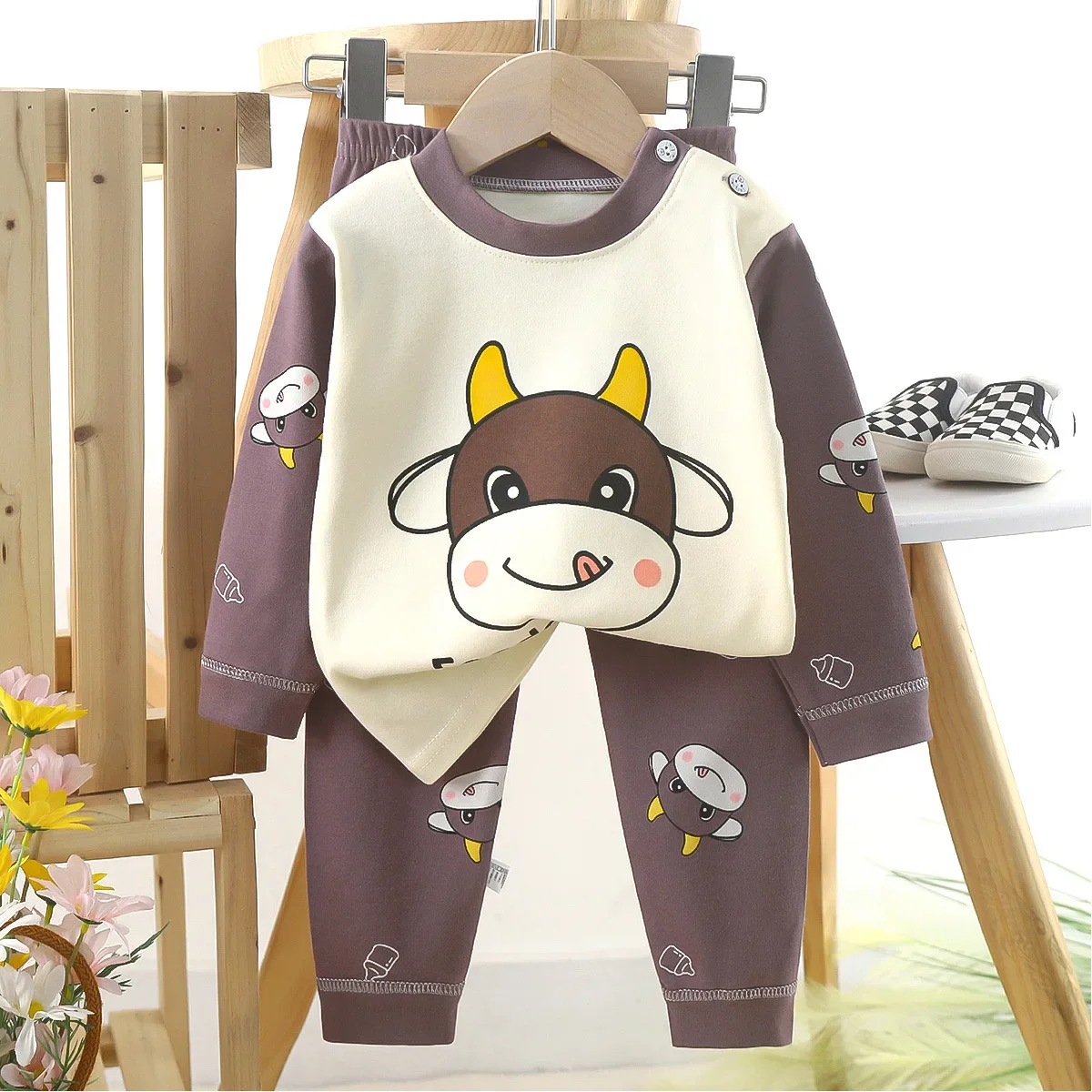 Kuschelige Jungen-Pyjamas mit süßem bärigem Design für den Herbst – Style 6 , 5T