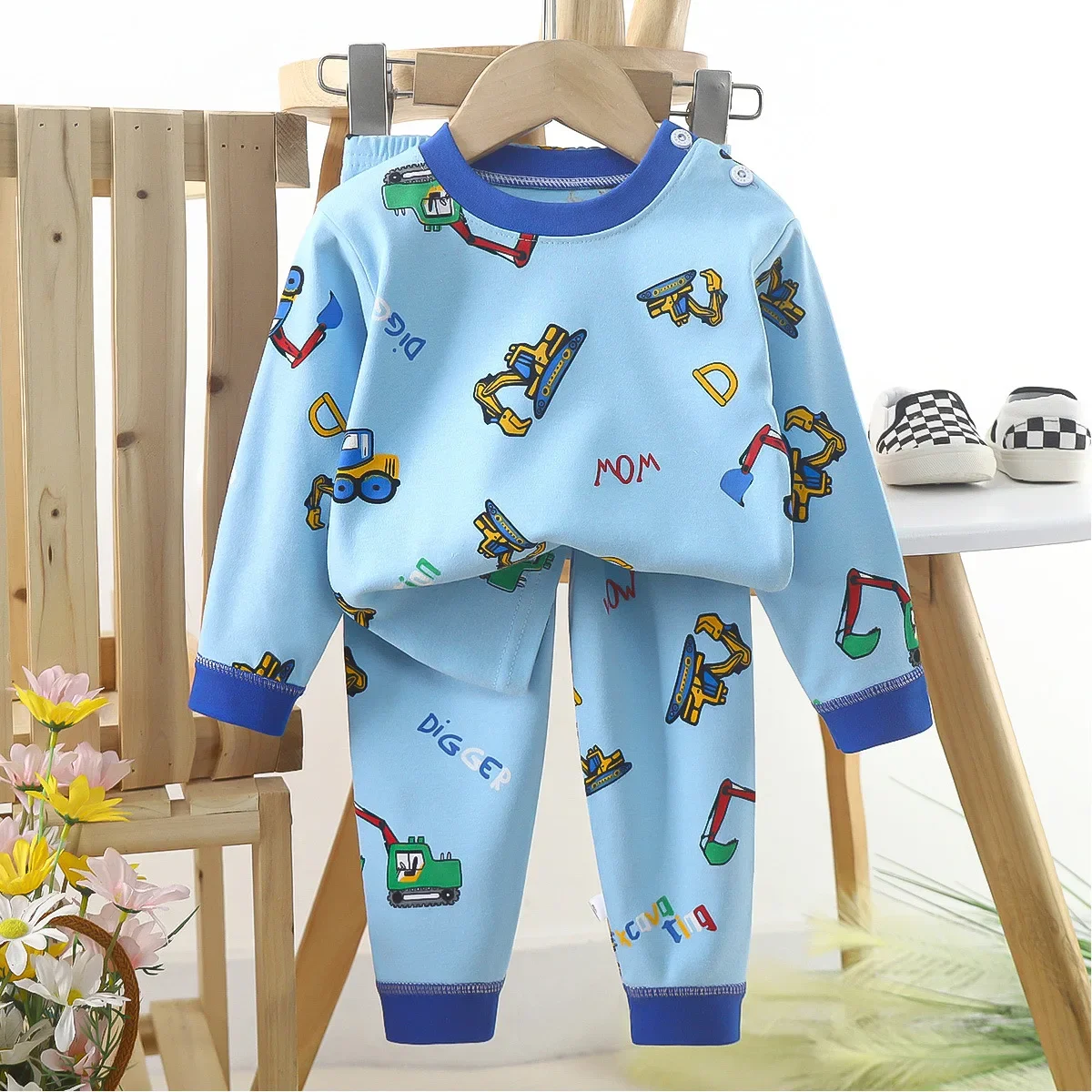 Kuschelige Jungen-Pyjamas mit süßem bärigem Design für den Herbst – Style 5 , 24M