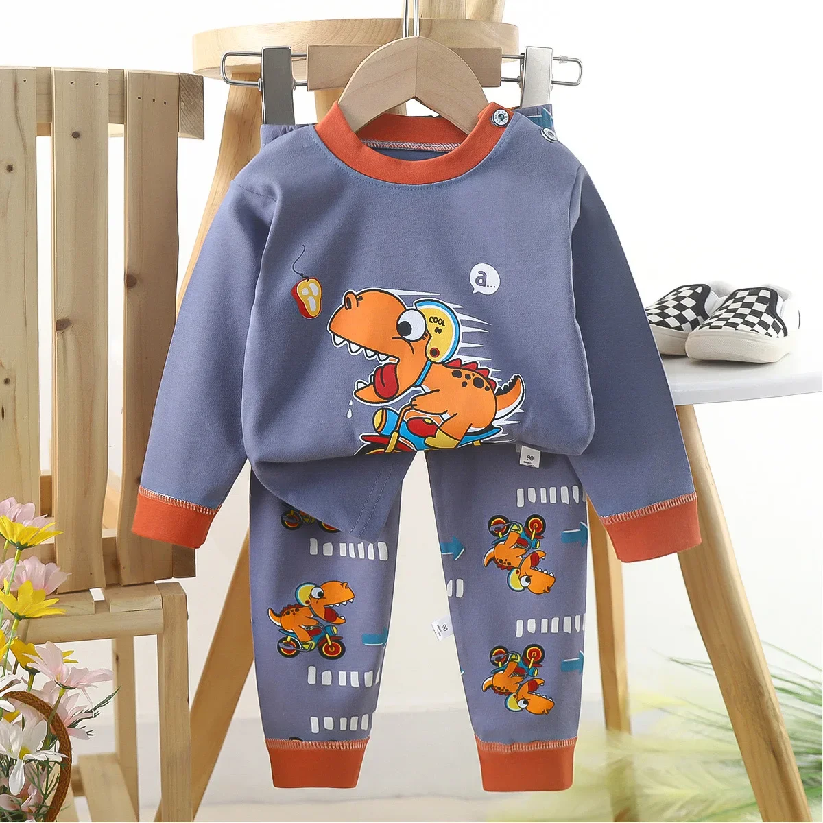 Kuschelige Jungen-Pyjamas mit süßem bärigem Design für den Herbst – Style 3 , 3T