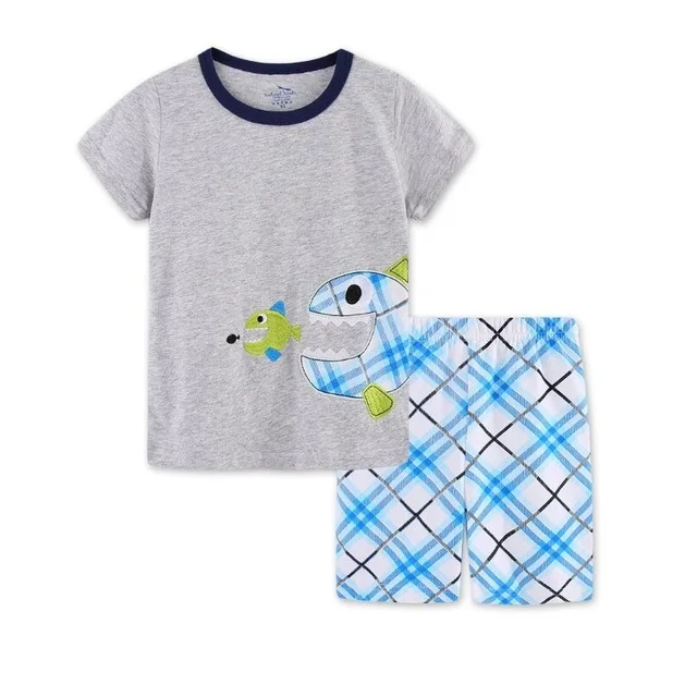 Kreative Baumwoll-Pyjamas mit Bagger für Jungen, Sommerlinun 2-7 Jahre – A35 , 7