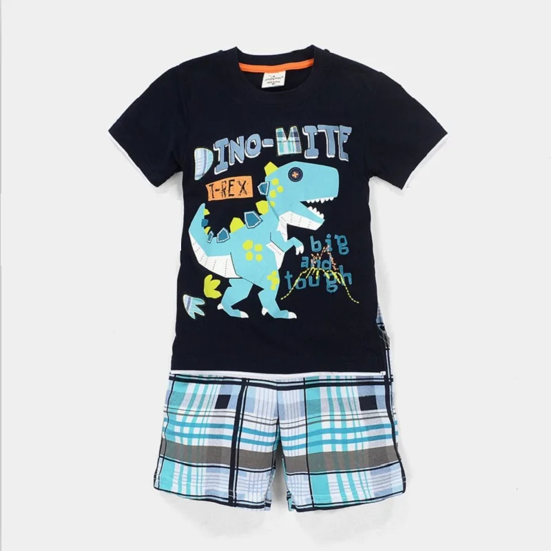 Kreative Baumwoll-Pyjamas mit Bagger für Jungen, Sommerlinun 2-7 Jahre – A33 , 6