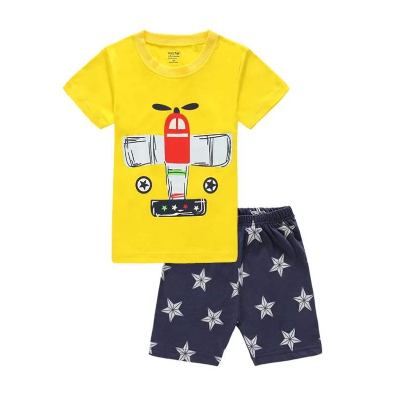 Kreative Baumwoll-Pyjamas mit Bagger für Jungen, Sommerlinun 2-7 Jahre – A30 , 5