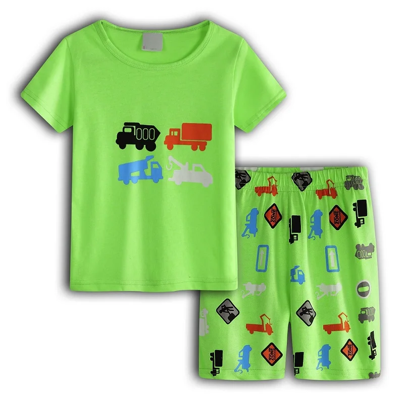 Kreative Baumwoll-Pyjamas mit Bagger für Jungen, Sommerlinun 2-7 Jahre – A27 , 6