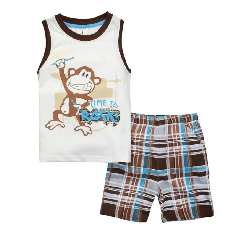Kreative Baumwoll-Pyjamas mit Bagger für Jungen, Sommerlinun 2-7 Jahre – A25 , 2T