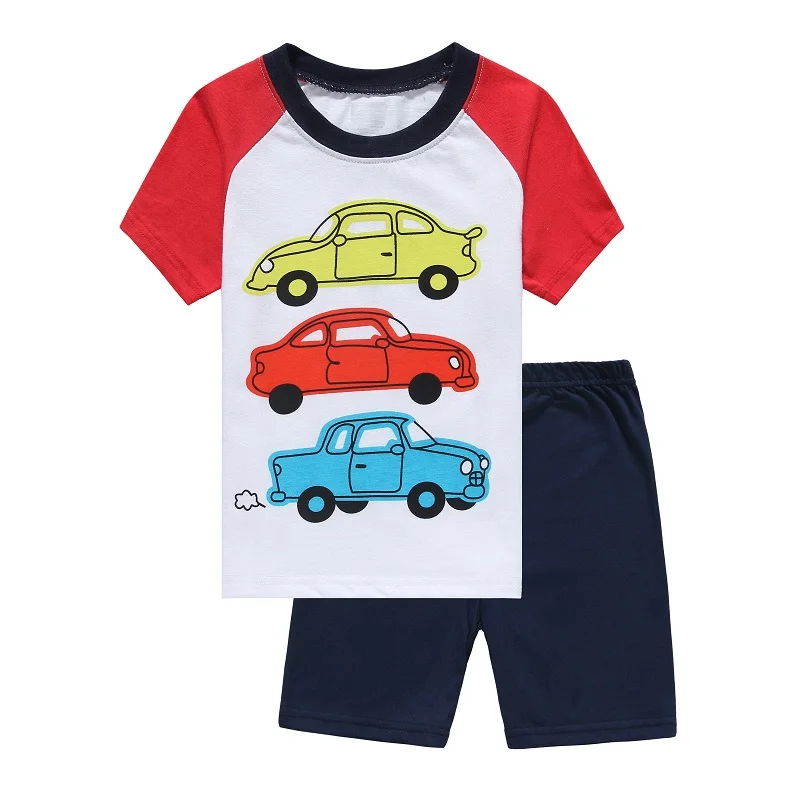 Kreative Baumwoll-Pyjamas mit Bagger für Jungen, Sommerlinun 2-7 Jahre – A15 , 2T
