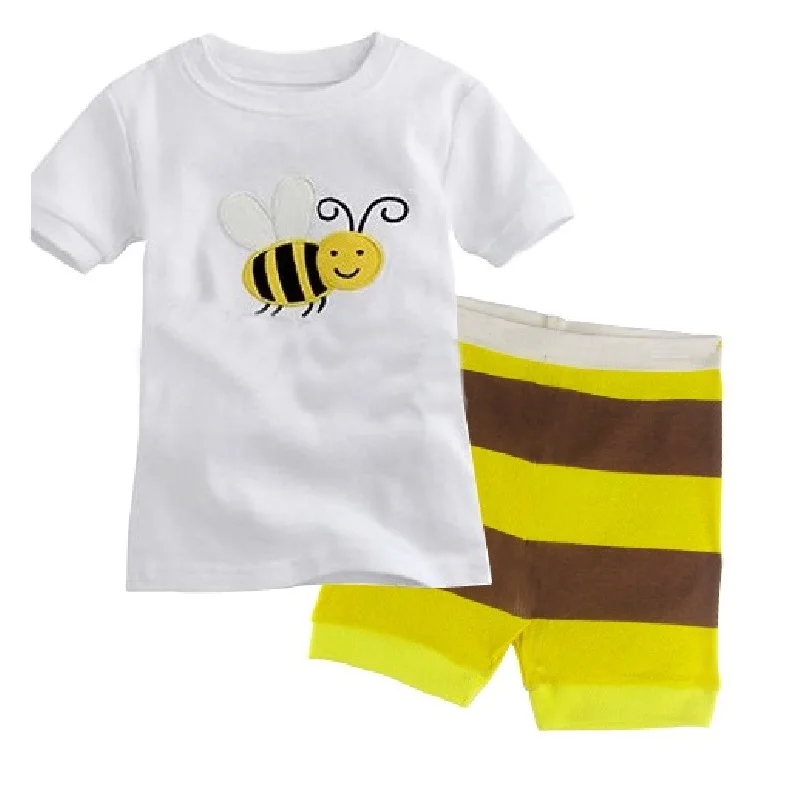 Kreative Baumwoll-Pyjamas mit Bagger für Jungen, Sommerlinun 2-7 Jahre – A8 , 3T