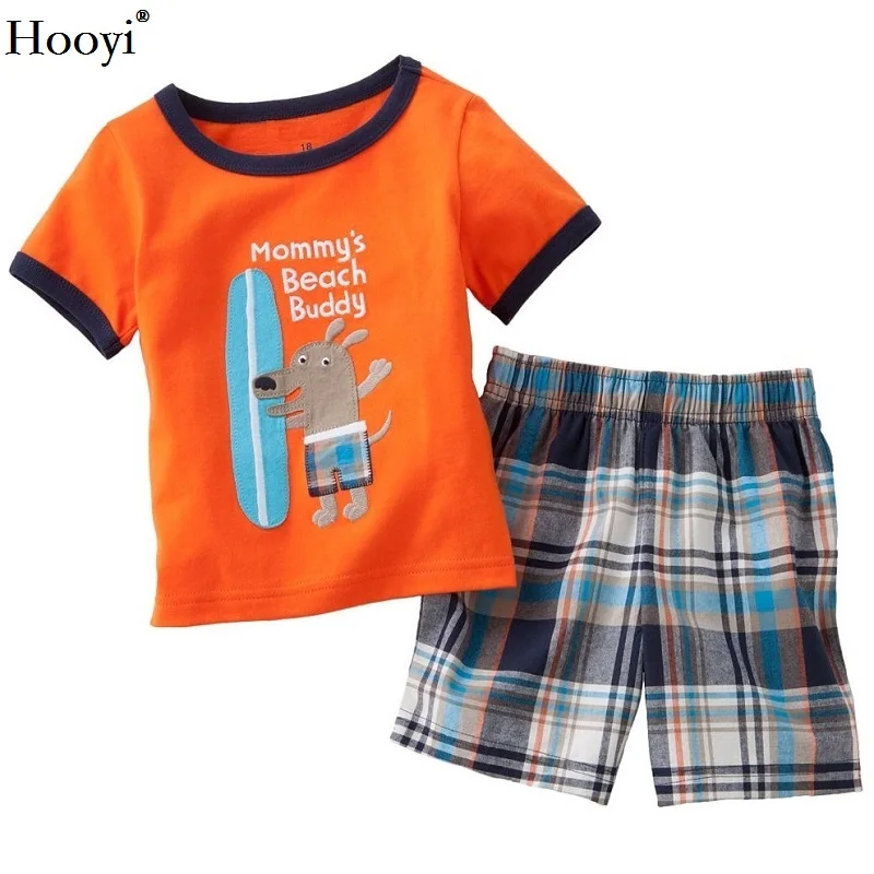 Kreative Baumwoll-Pyjamas mit Bagger für Jungen, Sommerlinun 2-7 Jahre – A3 , 3T