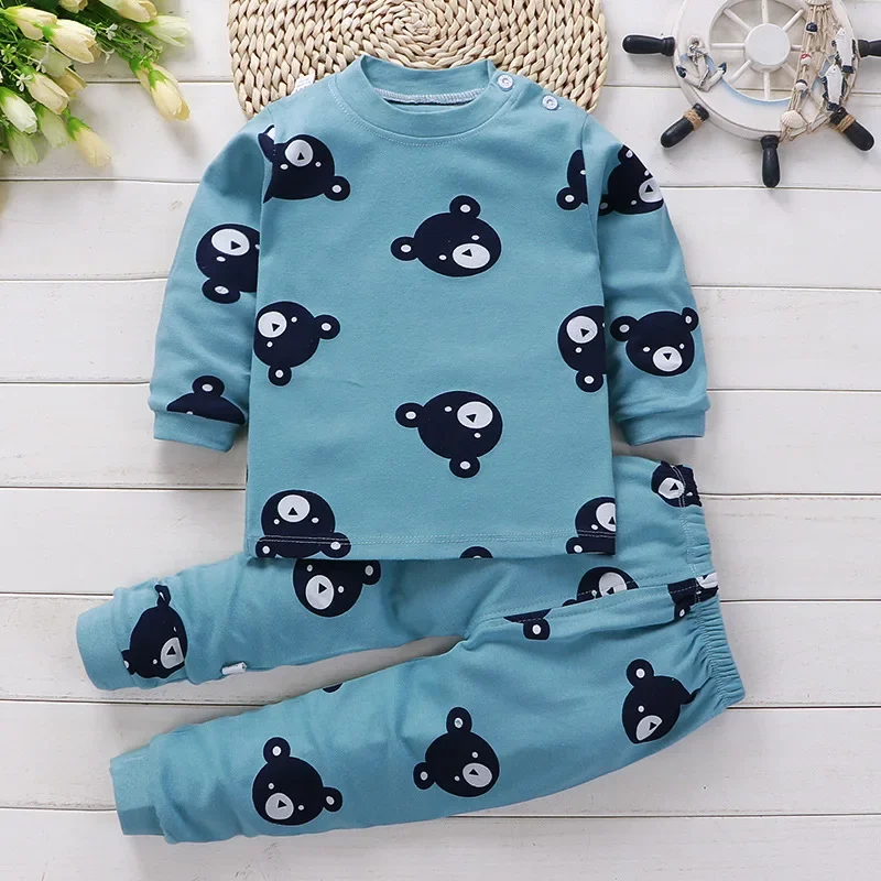 Hübsche Baumwoll-Pyjama-Sets für Kinder für alle Jahreszeiten – Style5 thick , 3T