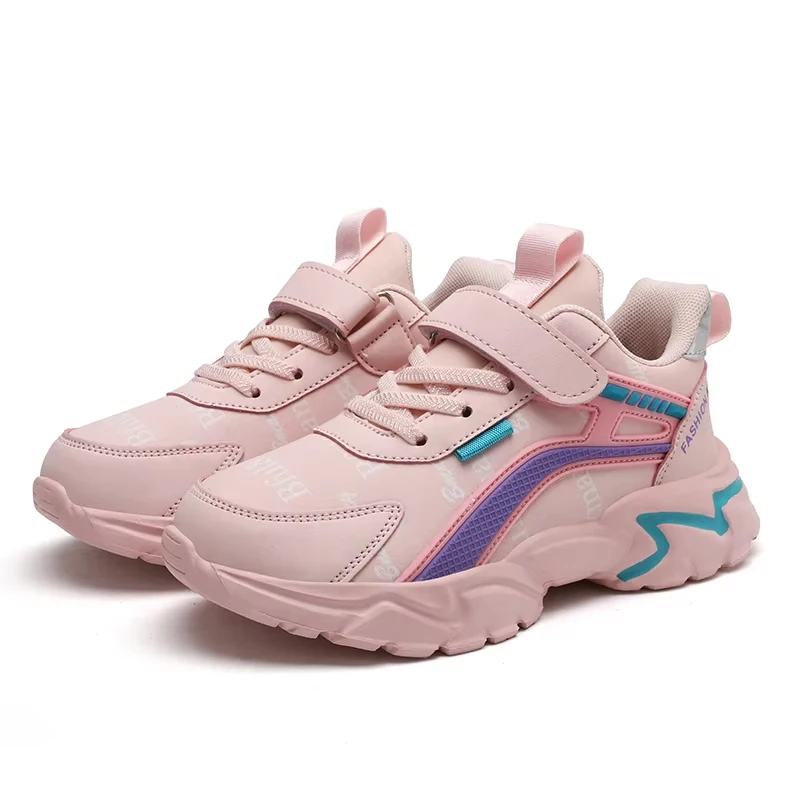 Mädchen Lässige Pinke Leder-Laufschuhe für jeden Tag - 35