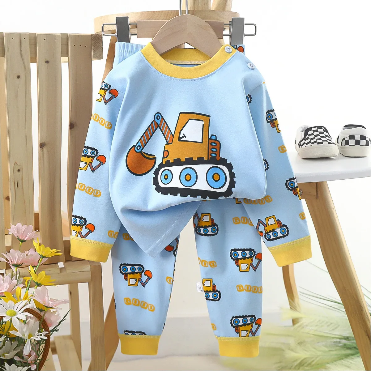 Kuschelige Jungen-Pyjamas mit süßem bärigem Design für den Herbst – Style 4 , 24M