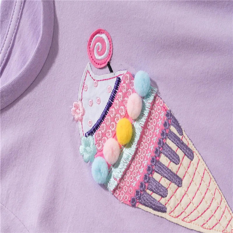 Fröhliche Mädchen T-Shirts mit Eiscreme-Stickerei für den Sommer – Bild 3