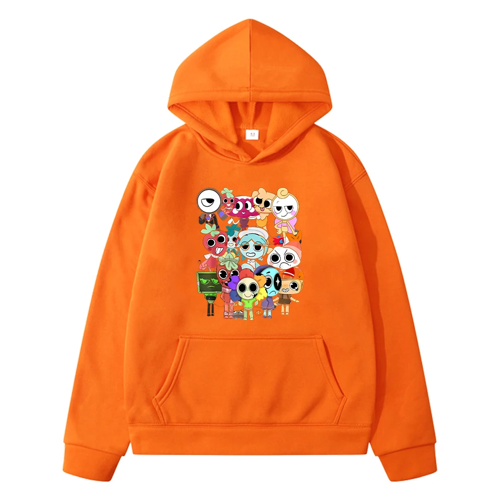 Kawaii Herbst Hoodie für Kinder – Anime Pullover und Jacke – Orange , 130