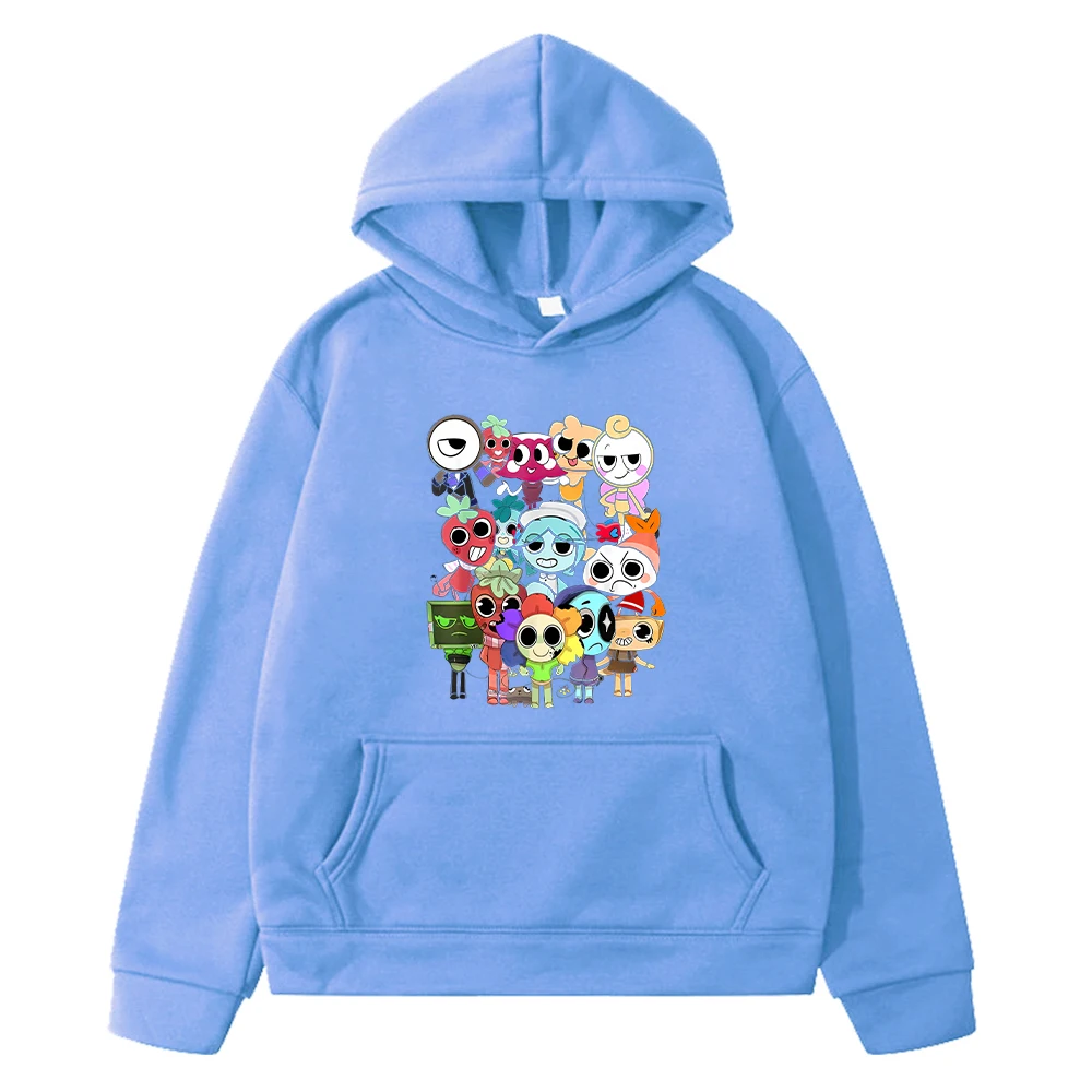Kawaii Herbst Hoodie für Kinder – Anime Pullover und Jacke – Light Blue , 150