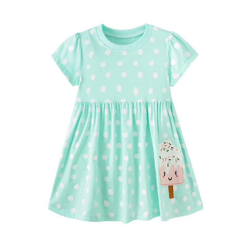 Fröhliches Sommerkleid für Mädchen mit Eiscreme-Motiv, 2-7 Jahre – T9312 , 6T