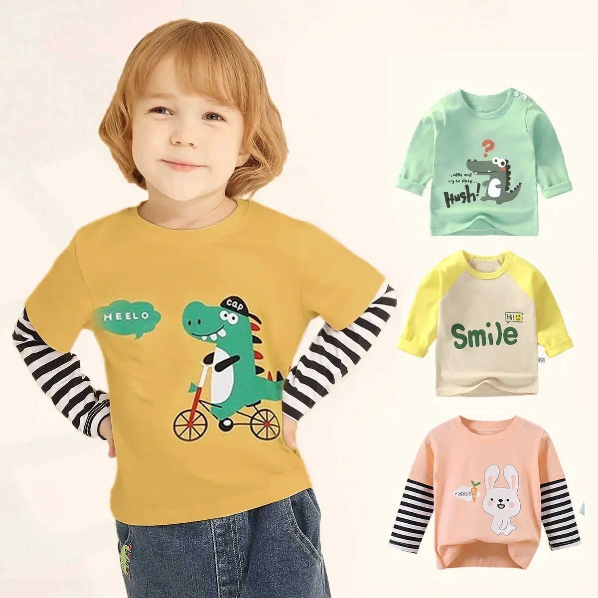 Langarm-T-Shirt für Sommerabende: lustige Baumwolloberteile für kleine Entdecker – Bild 2