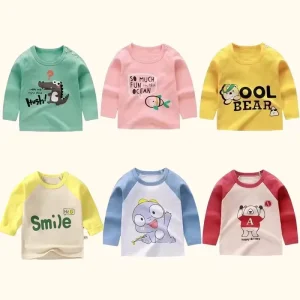 Langarm-T-Shirt für Sommerabende: lustige Baumwolloberteile für kleine Entdecker