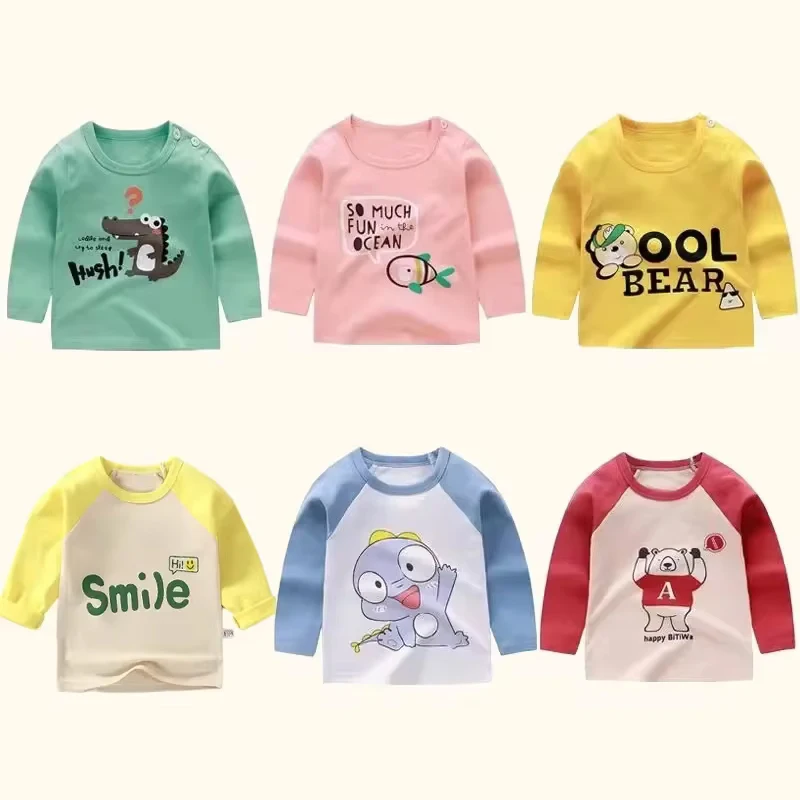 Langarm-T-Shirt für Sommerabende: lustige Baumwolloberteile für kleine Entdecker
