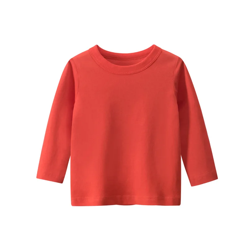 Bunte Baumwoll-T-Shirt für Kinder mit langen Ärmeln – Red , 3T-100CM