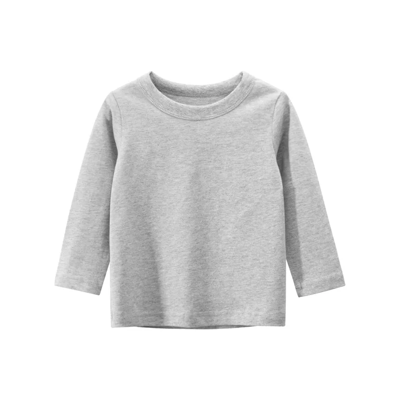 Bunte Baumwoll-T-Shirt für Kinder mit langen Ärmeln – gray , 4T-110CM