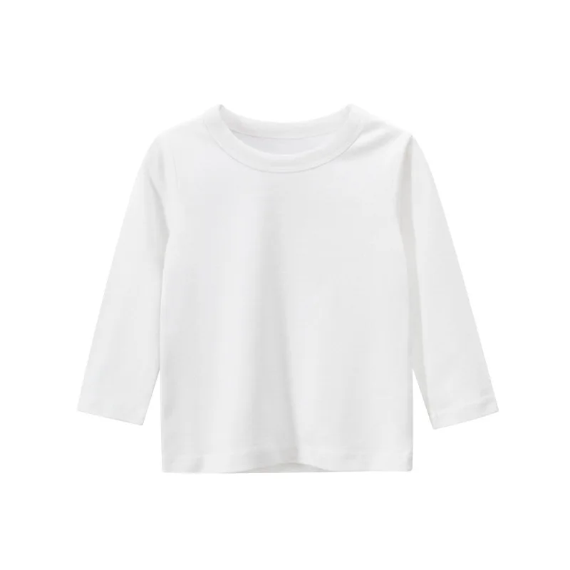 Bunte Baumwoll-T-Shirt für Kinder mit langen Ärmeln – WHITE , 8T-130CM