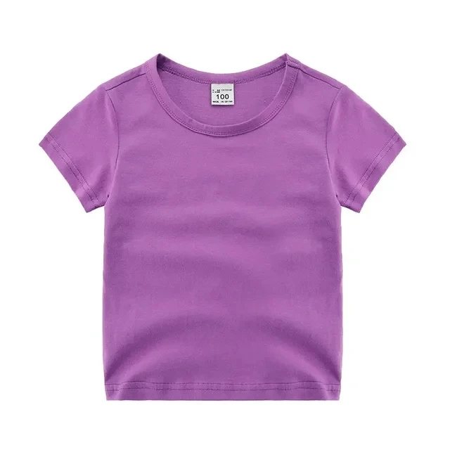 Bequeme kurzärmlige Baumwoll-T-Shirts für Kinder von 2-12 Jahren – PURPLE , 160(11-12T)