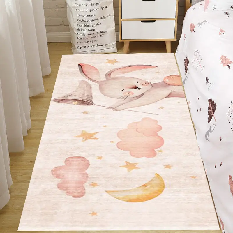 Hübscher pinker Teppich für Kinder mit Cartoon-Motiven – 13 , 100x120cm 39×47 inch