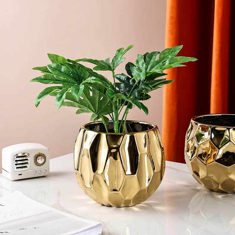 Skandinavischer Stil geometrischer Blumentopf aus Keramik für die Wohnung – Bild 4