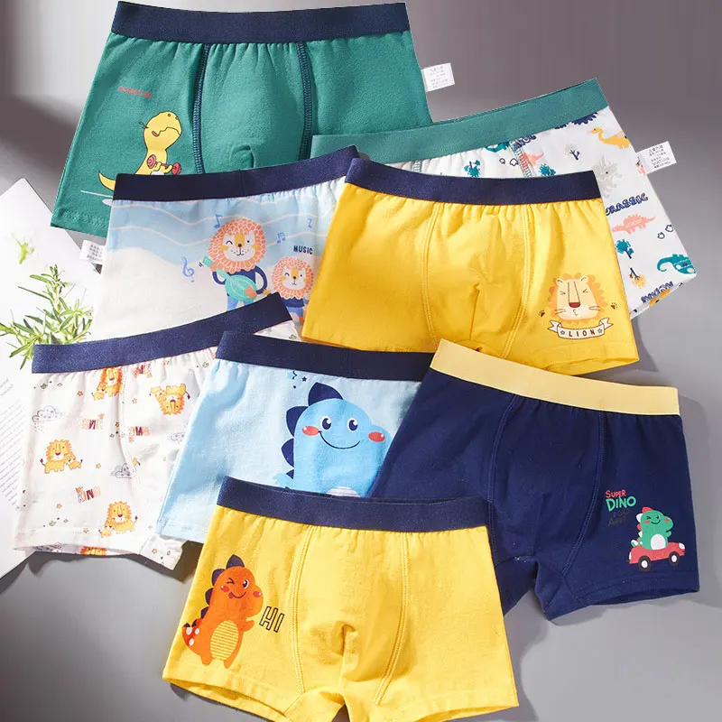 Hübsche Cartoon Jungen Boxershorts im 4er-Pack aus Baumwolle – random color , 7T-8T(XL)