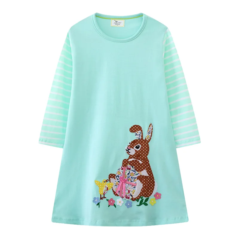 Prinzessin Kleid für Mädchen mit Einhorn-Motiv und Streifen – 4T