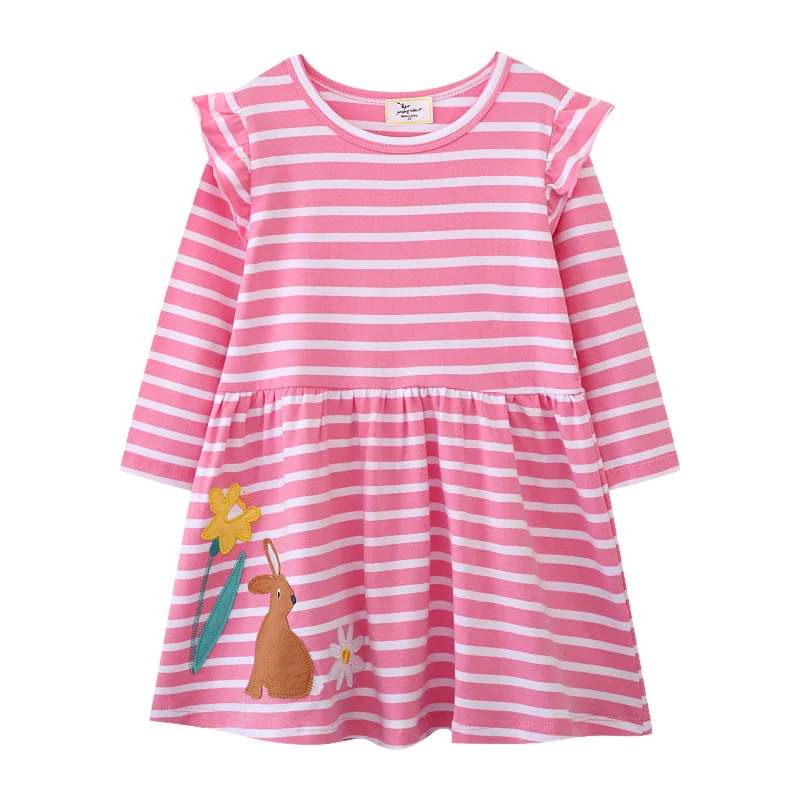 Prinzessinnenkleid für Mädchen mit Einhorn-Motiv und Streifen – 2T