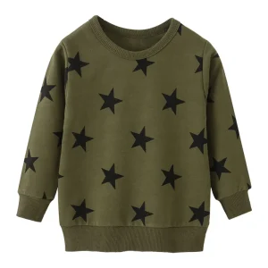 Sternenmuster Sweatshirt für Kinder mit langen Ärmeln