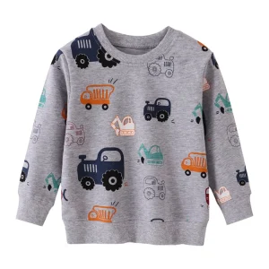Hübscher Sweatshirt mit Autos für Jungen und Mädchen