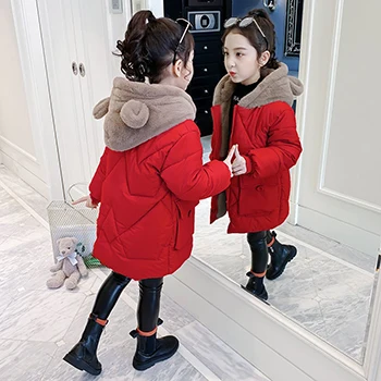 Gemütliche Winterjacke für Mädchen mit Kapuze und Reißverschluss – As The Picture-350852 , 3T-4T(Size110)