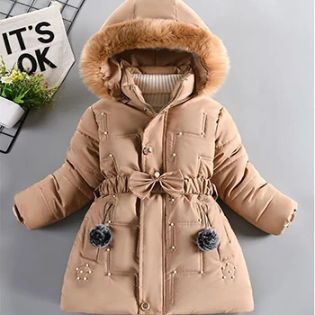 Gemütliche Winterjacke für Mädchen mit Kapuze und Reißverschluss – As The Picture-200004889 , 7T-8T(Size140)