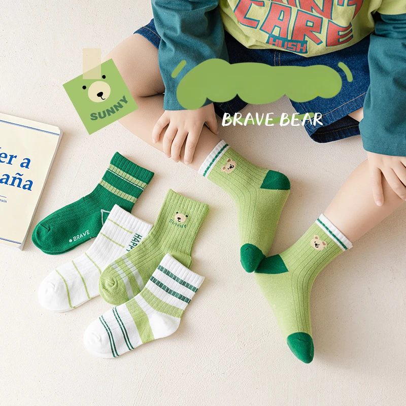 Niedliche Dinosaurier-Socken für Kinder – 5 Paar Set – M , M (2-5 years old)