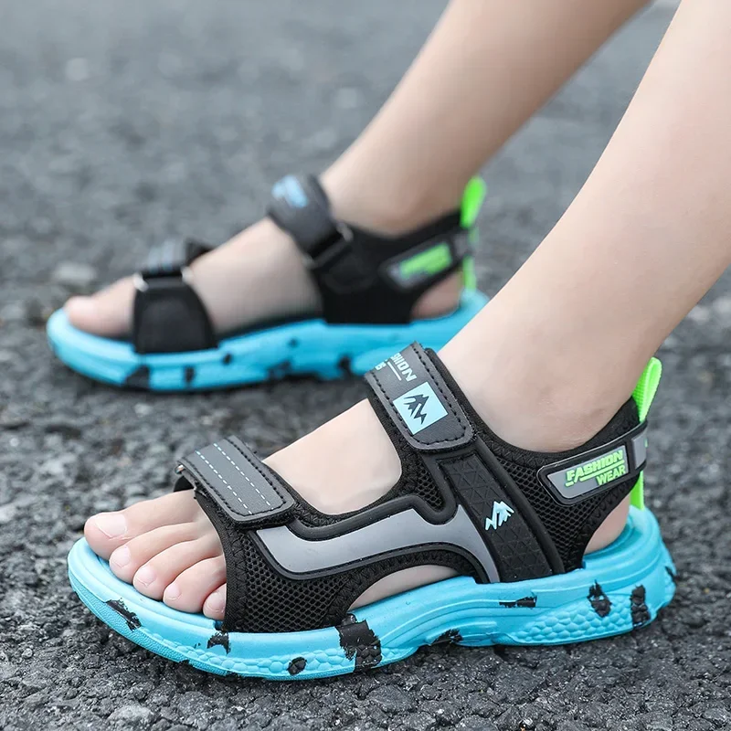 2024 Sommer Sandalen für Kinder – Leichte und Bequeme Schuhe – BlackGreen , 30