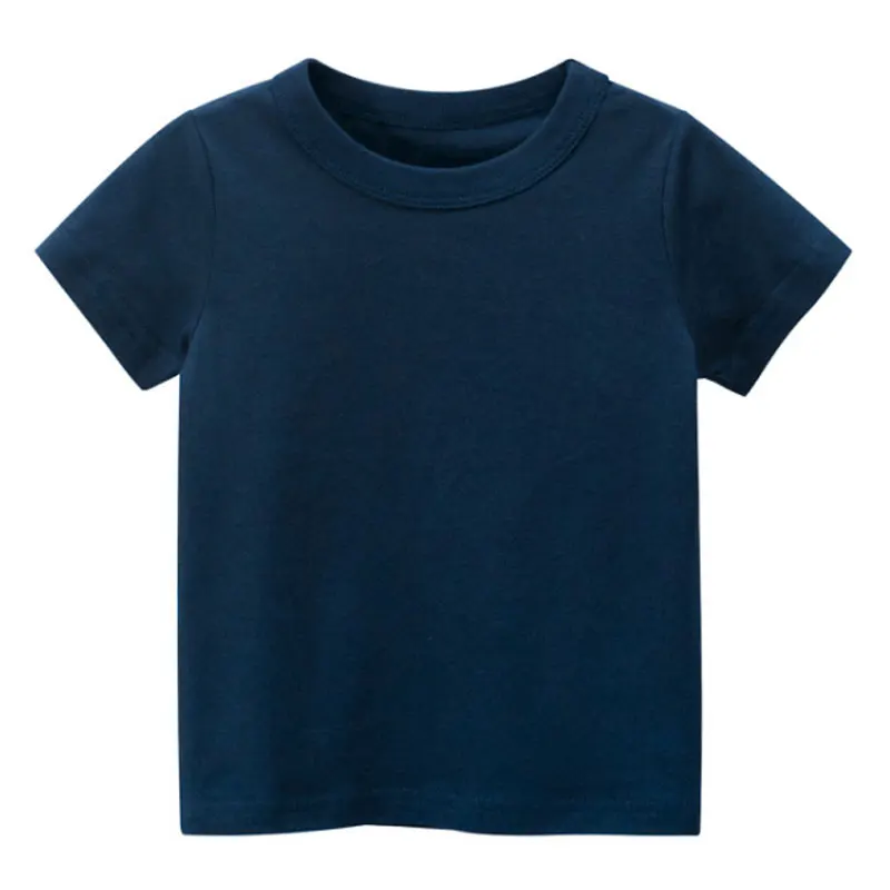 Bequeme Kinder T-Shirts aus Baumwolle für Jungen und Mädchen – Navy Blue , 7 to 8 Years