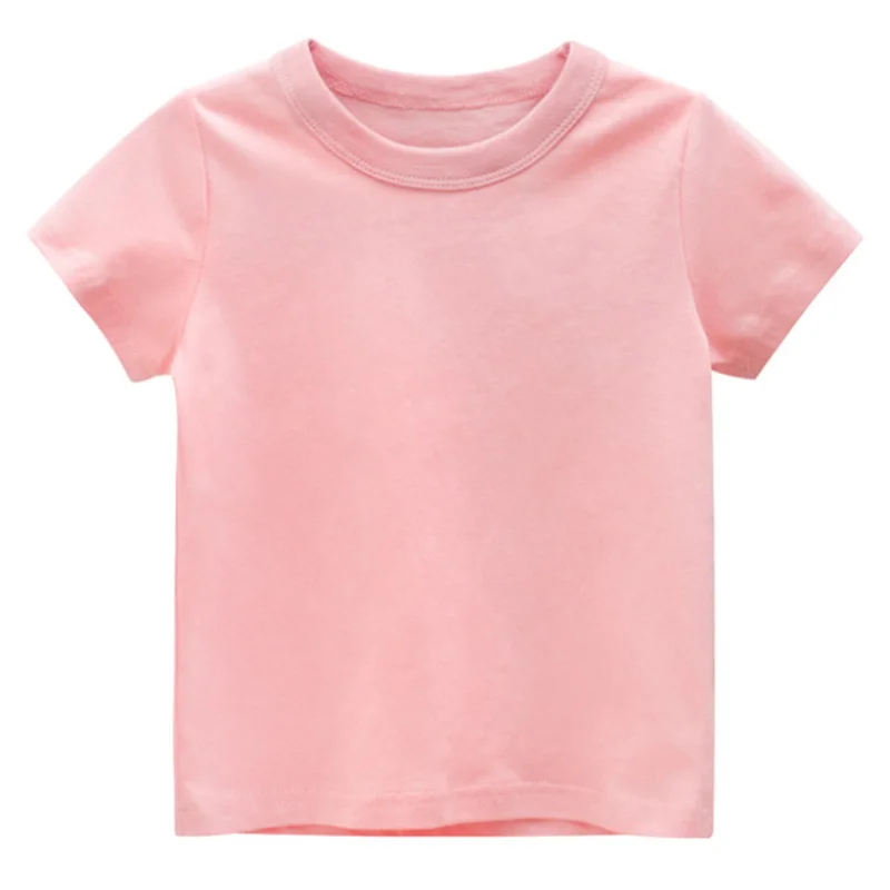 Bequeme Kinder T-Shirts aus Baumwolle für Jungen und Mädchen – Pink , 1 to 2 Years