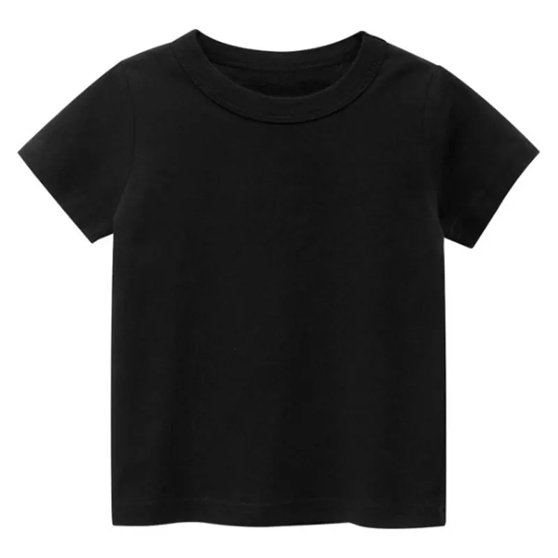 Bequeme Kinder T-Shirts aus Baumwolle für Jungen und Mädchen – Black , 4 to 6 Years