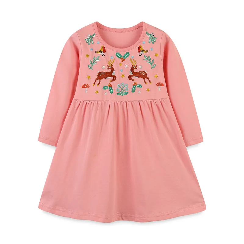 Mädchenkleid mit langen Ärmeln und Taschen für den Alltag – 5T